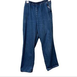 Women's Chic Elastic Waist Pull On Stretch Denim Classic Blue Jeans Size…